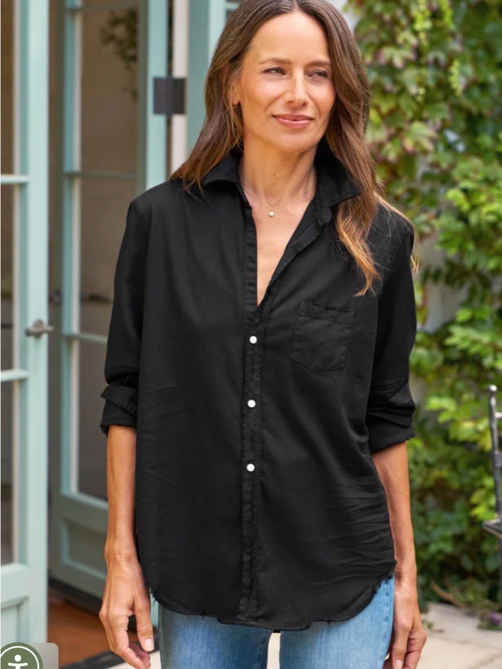Frank & Eileen Women's Eileen Denim Black Button-Up Shirt - Classic Long-Sleeve
